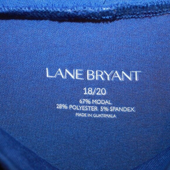 ✨2/$20 NWT Lane Bryant Mock Neck Short Sleeve Top Size 18/20 18 20 Blue HW1647 - Picture 4 of 4